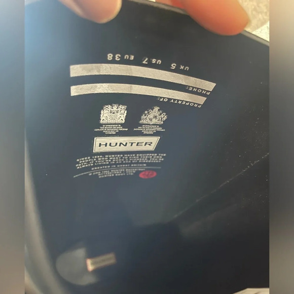 HUNTER original backstrap black tall boots block letter - Picture 8 of 9